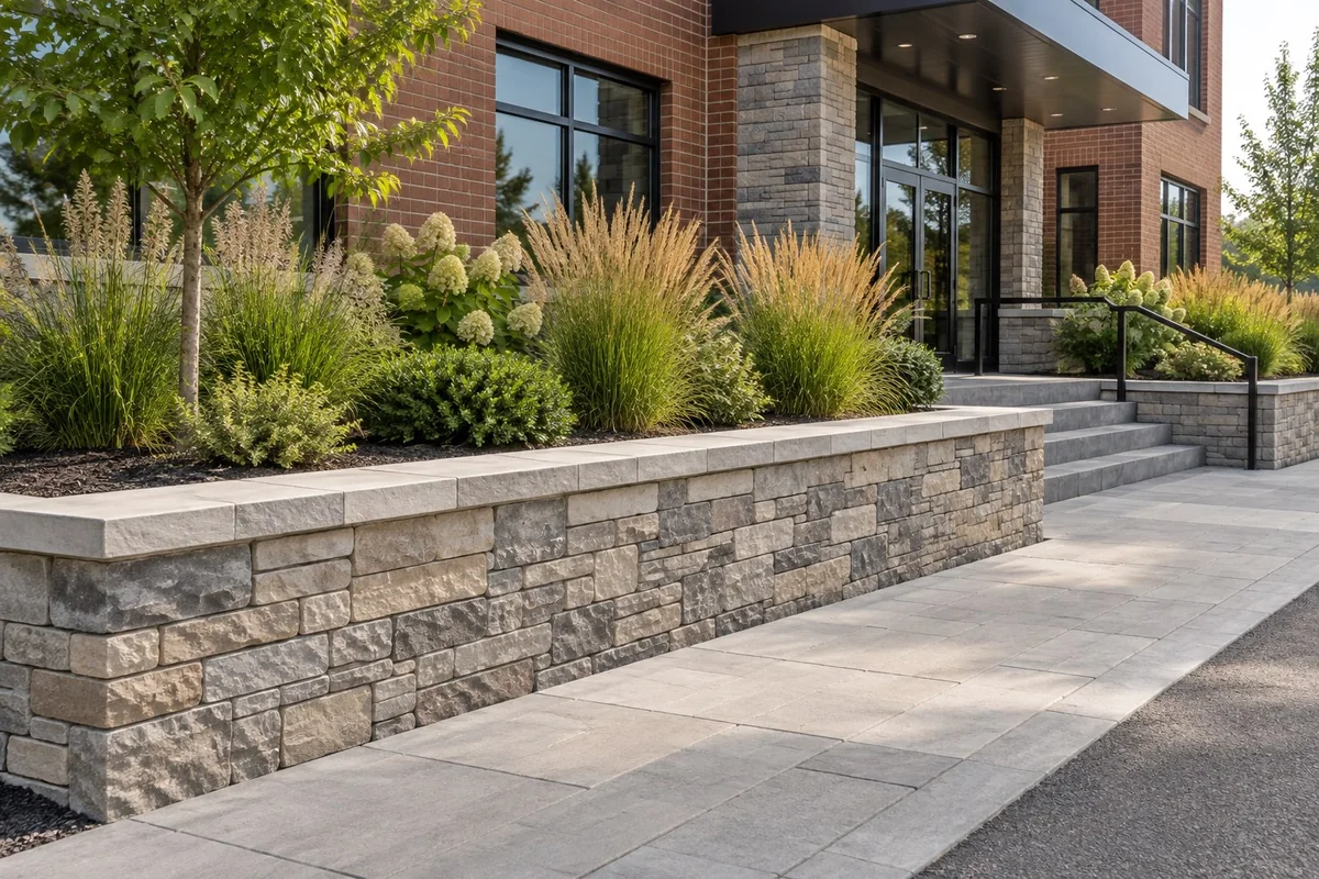 Cottage Retaining Walls finished detail in Greater Sudbury, Ontario